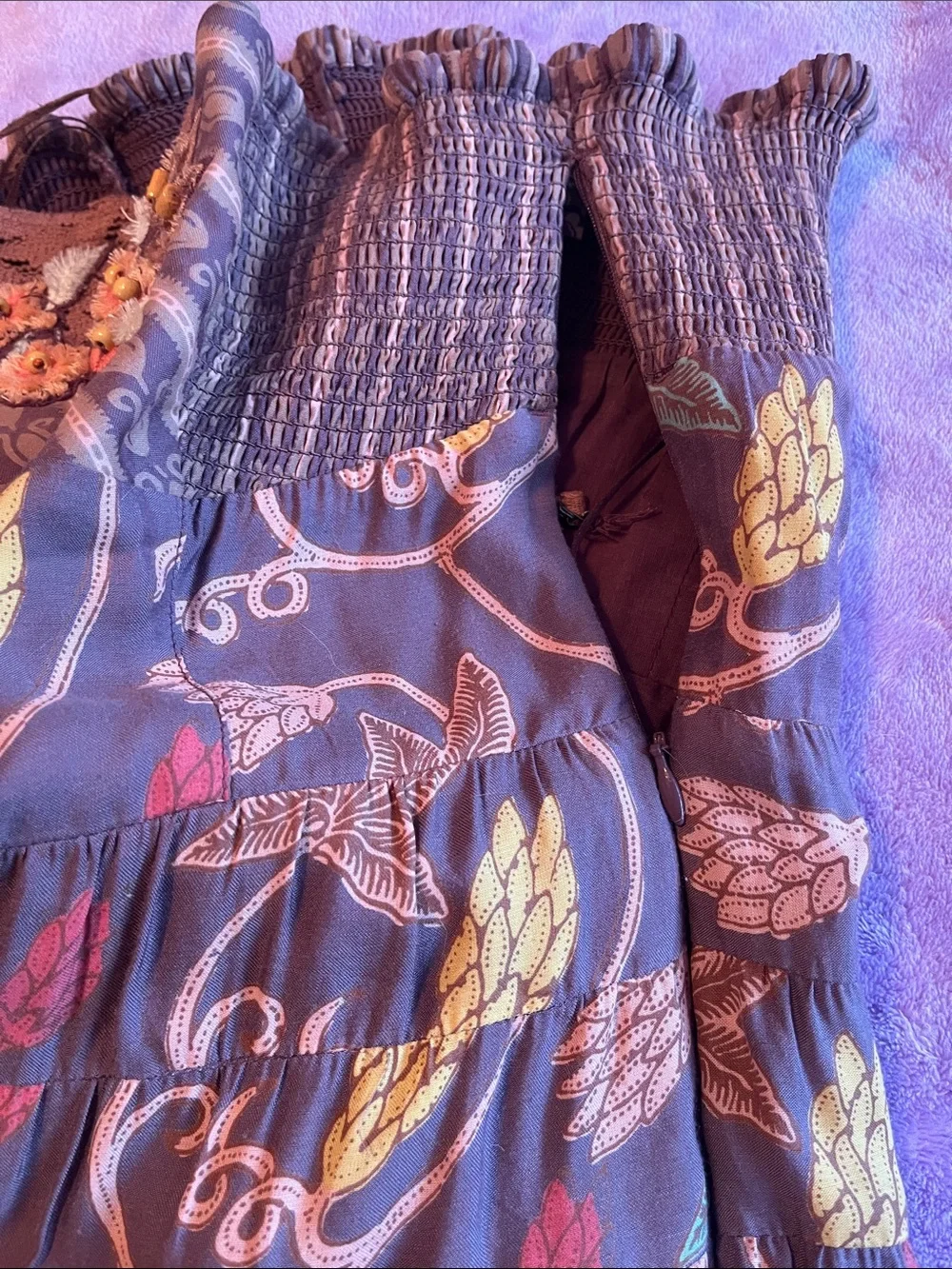 Free People coco, yellow and red  ruffled mini dress. Can be worn w/ wo straps